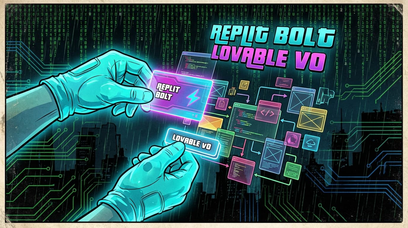 No-code builders: Replit, Bolt, Lovable, v0 - drag and drop your way to understanding