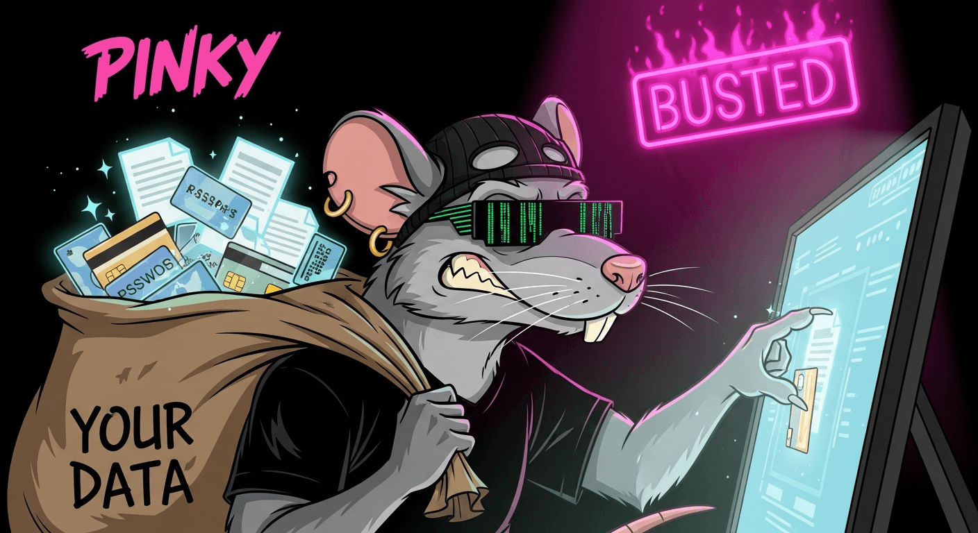 Pinky caught stealing data - BUSTED