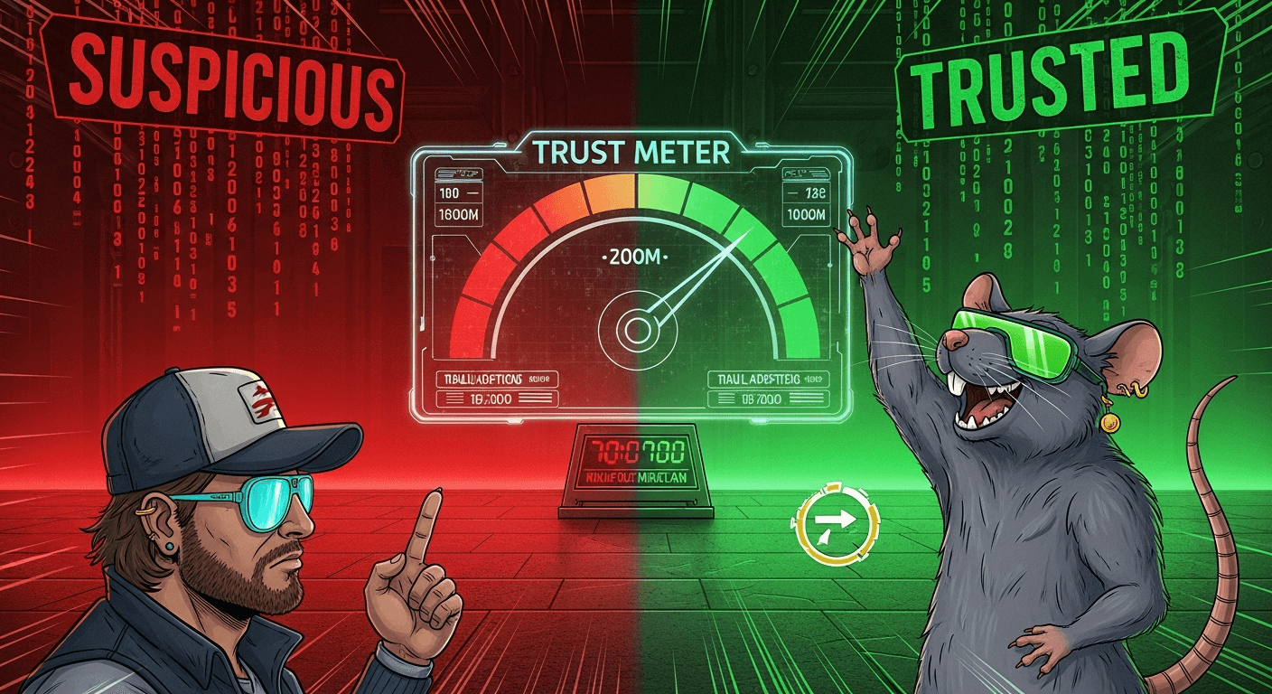 Trust meter - from suspicious to trusted
