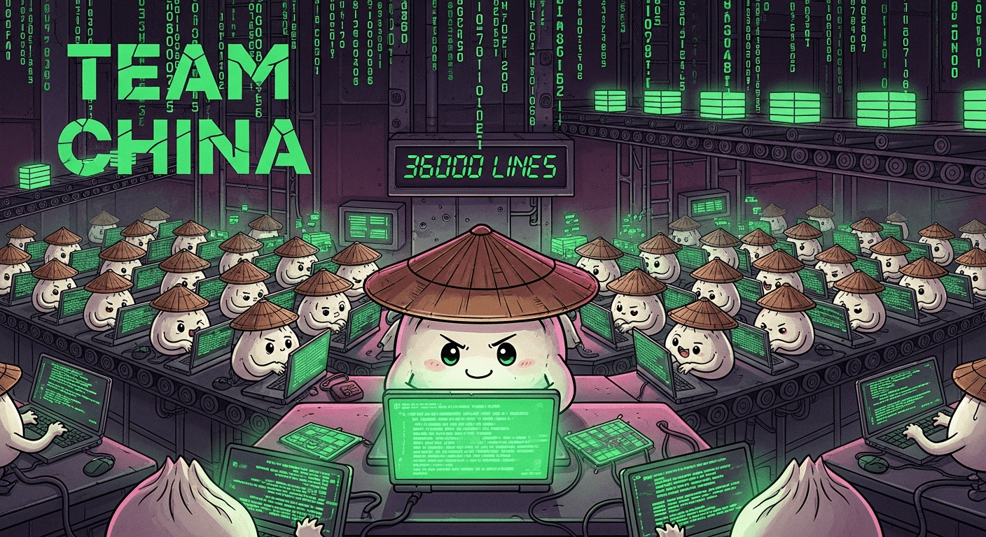 Team China - Dumpling army coding 36000 lines