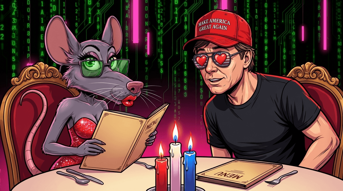 The business dinner. Chris is not reading his menu.