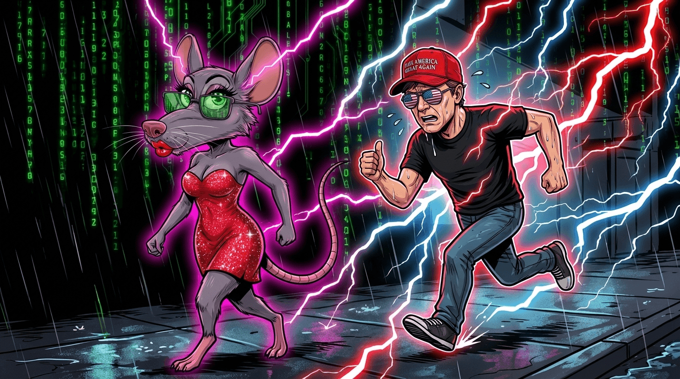 The walk to the office. Pinky is not waiting.